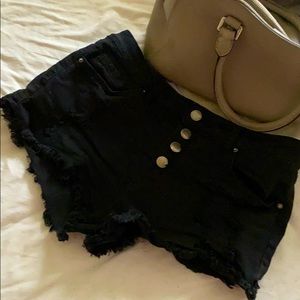 Black jean short shorts